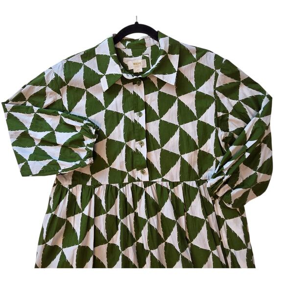 Maeve Anthropologie Bettina Tiered Shirt Dress Pockets Midi sz M Fits 8 10 12 - Picture 3 of 12